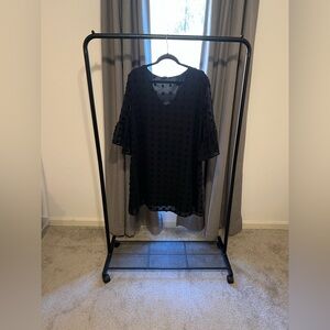 Black Sheer Polka Dot Dress